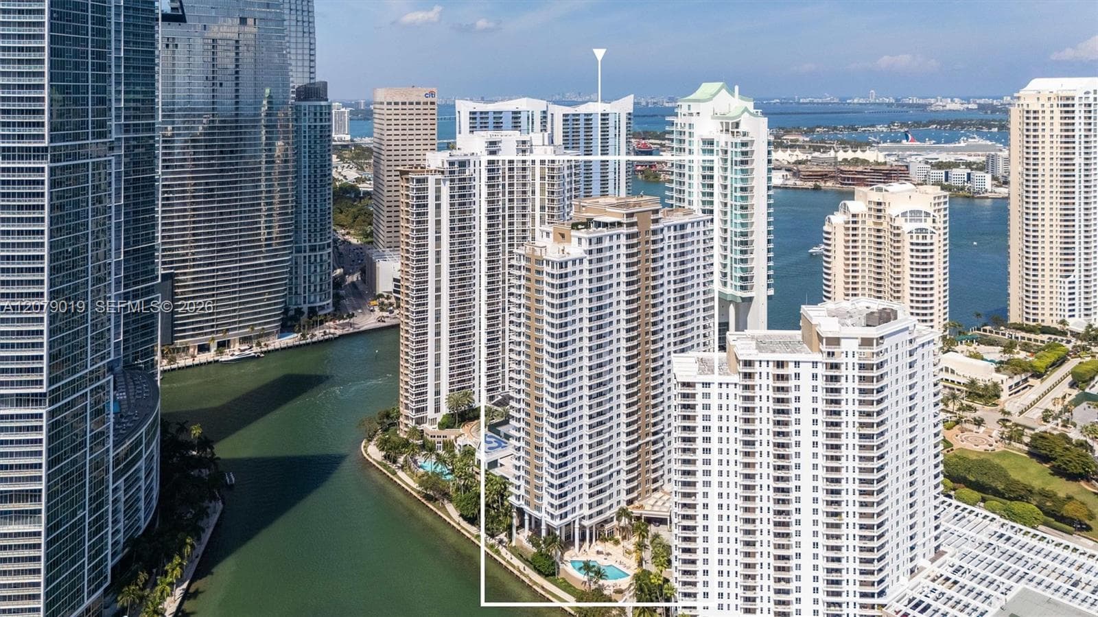 Condominium at 801 Brickell Key Blvd # 1204, Miami FL 33131