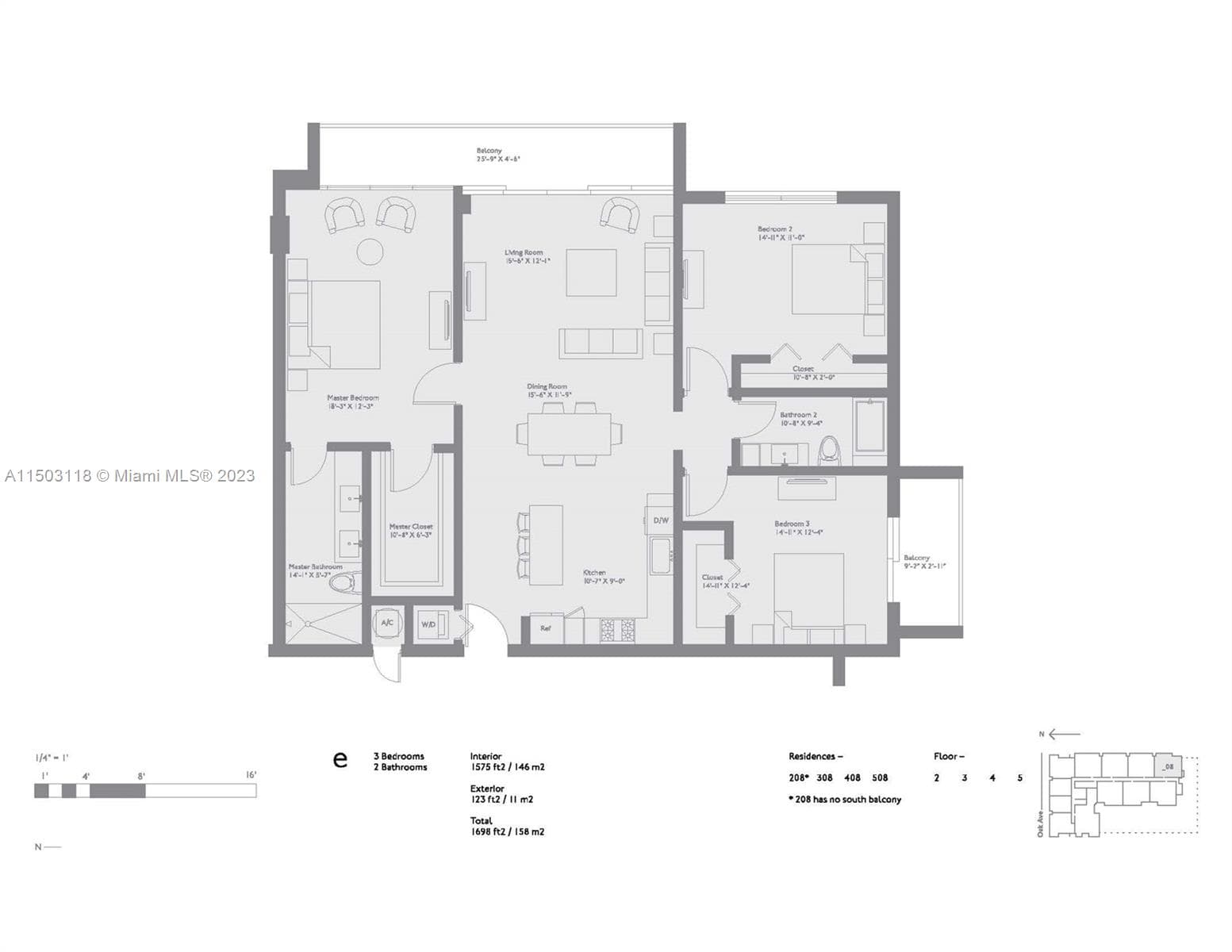 Condominium at 3034 Oak Avenue # 508, Coconut Grove FL 33133